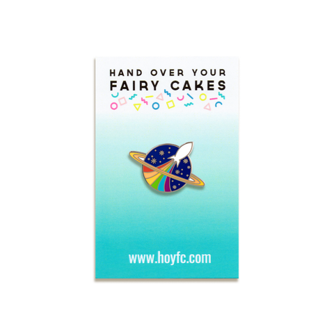 Rocket Planet Enamel Pin by Hand Over Your Fairy Cakes