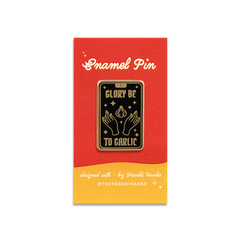 Garlic Tarot Card Enamel Pin by Franki Hanke