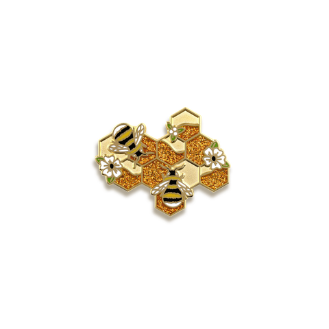 Honeycomb Enamel Pin by Lilly Baik