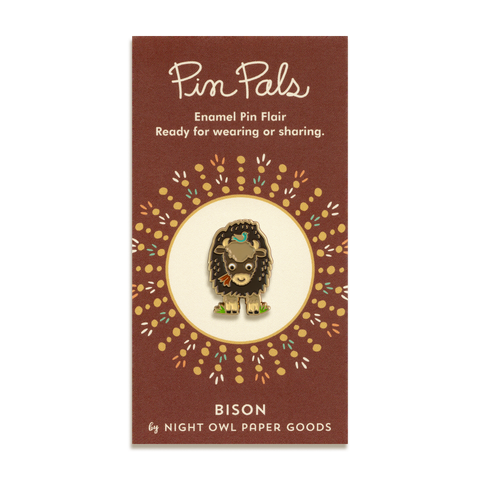Bison Enamel Pin by Night Owl Paper Goods