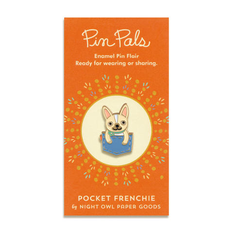 Pocket Frenchie Enamel Pin by Night Owl Paper Goods