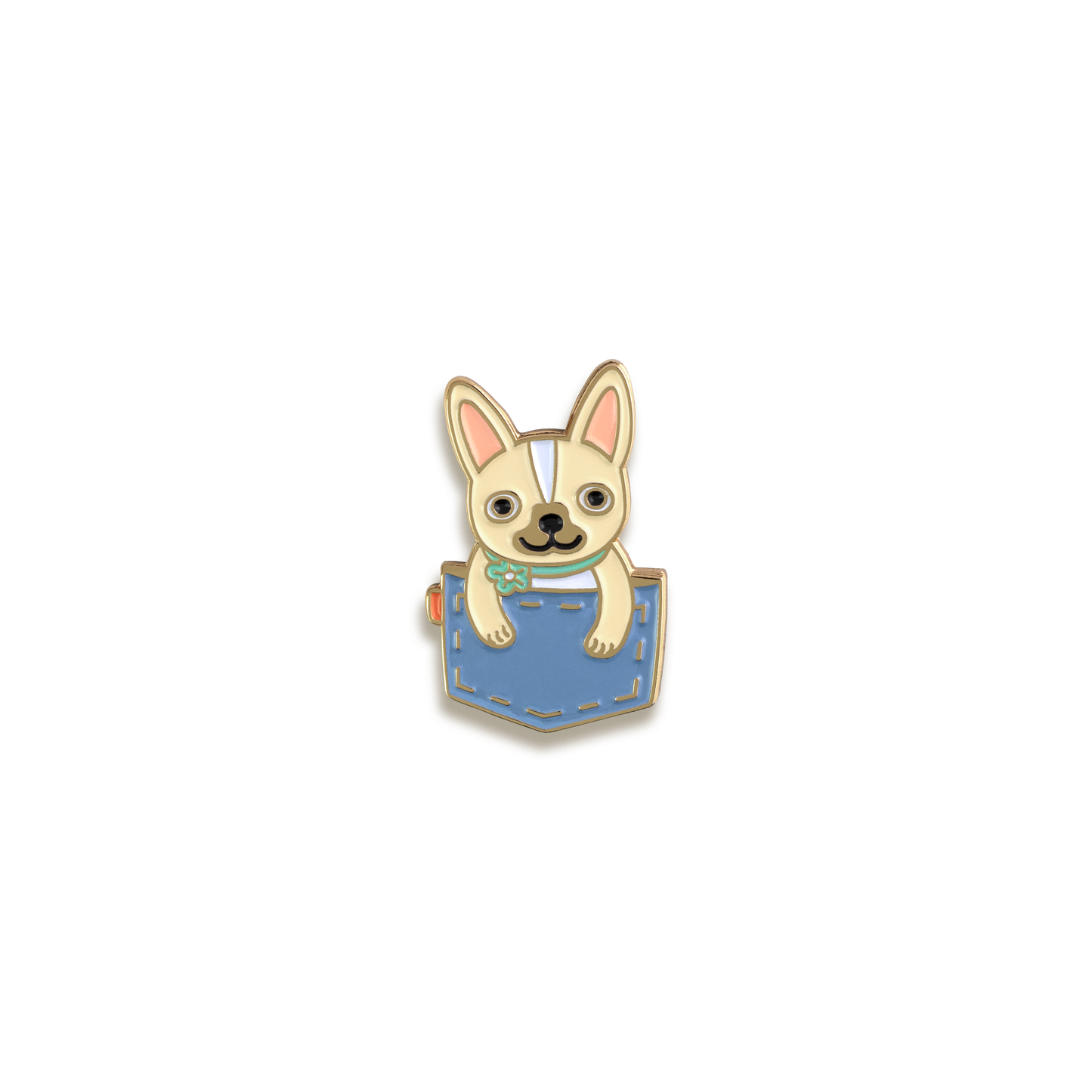 Pocket Frenchie Enamel Pin by Night Owl Paper Goods