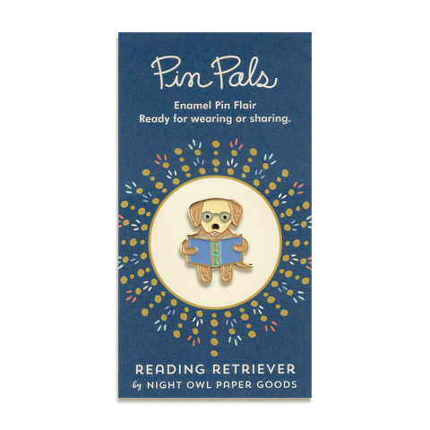 Reading Retriever Enamel Pin by Night Owl Paper Goods