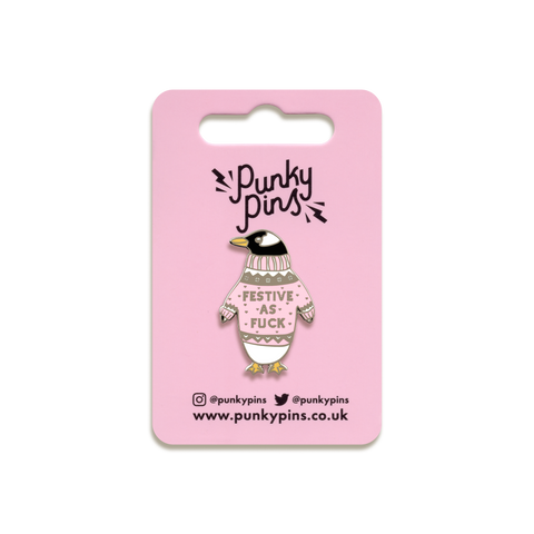 Festive AF Enamel Pin by Punky Pins