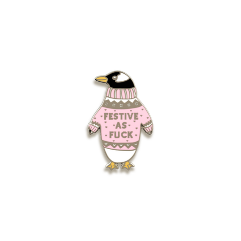 Festive AF Enamel Pin by Punky Pins