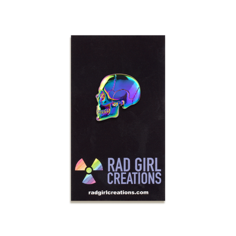 3D Textbook Anatomy Skull Enamel Pin by Rad Girl Creations