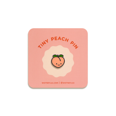 Tiny Peach Enamel Pin by Whitney Luu