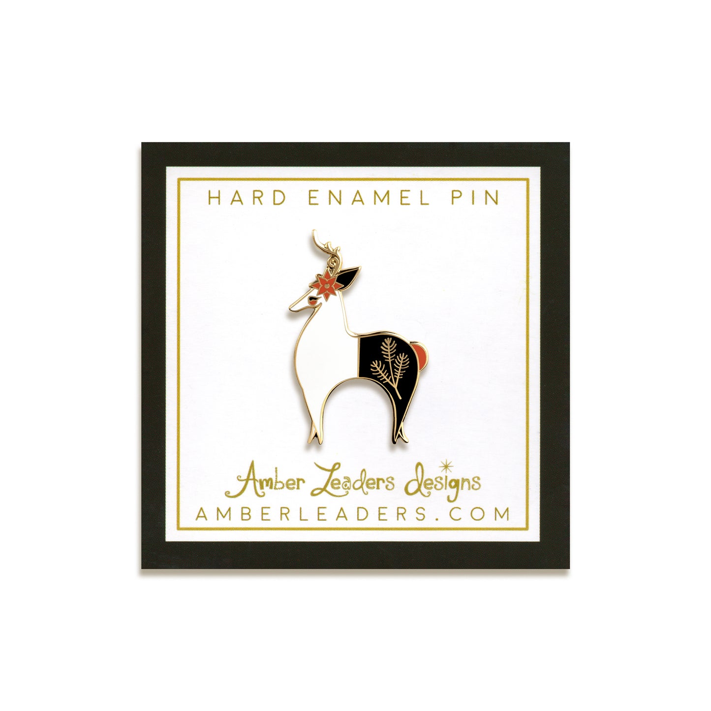 Reindeer Enamel Pin by Amber Leaders Designs