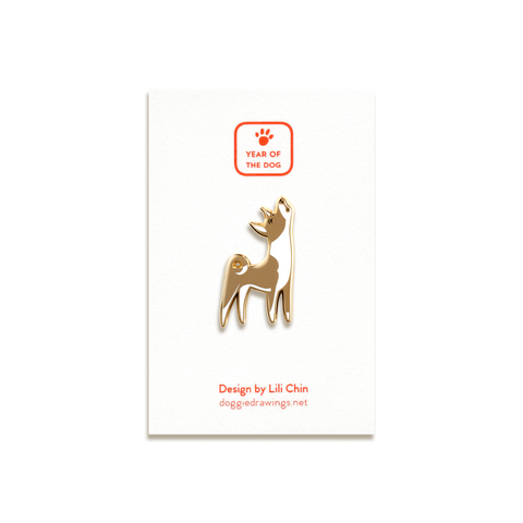 Basenji Enamel Pin by Doggie Drawings