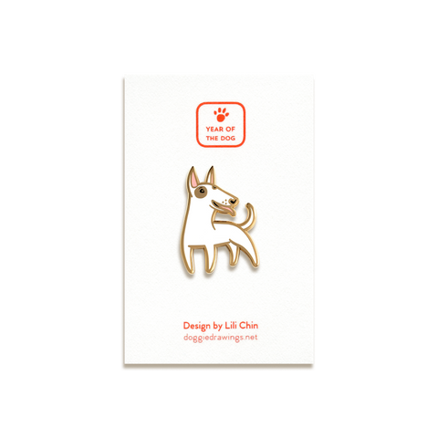 Bull Terrier Enamel Pin by Doggie Drawings