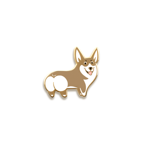 Corgi Enamel Pin by Doggie Drawings