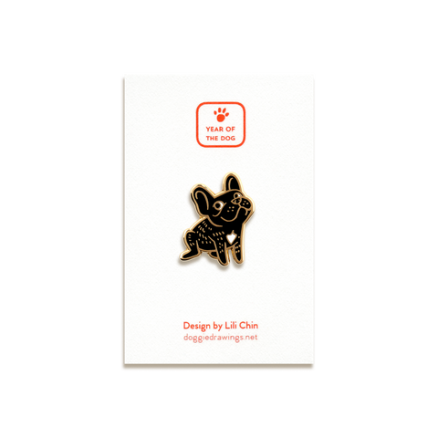 French Bulldog Enamel Pin by Doggie Drawings