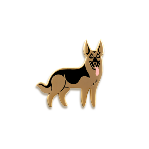 German Shepherd Enamel Pin by Doggie Drawings