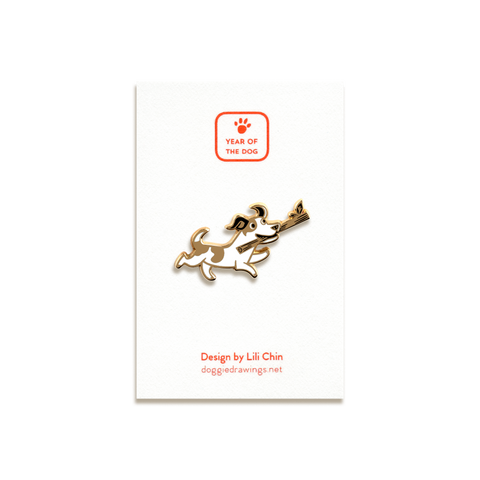 Jack Russell Enamel Pin by Doggie Drawings