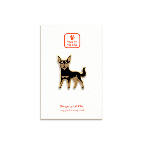 Kelpie Enamel Pin by Doggie Drawings