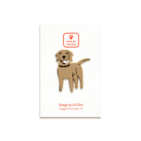 Labrador Retriever Enamel Pin by Doggie Drawings