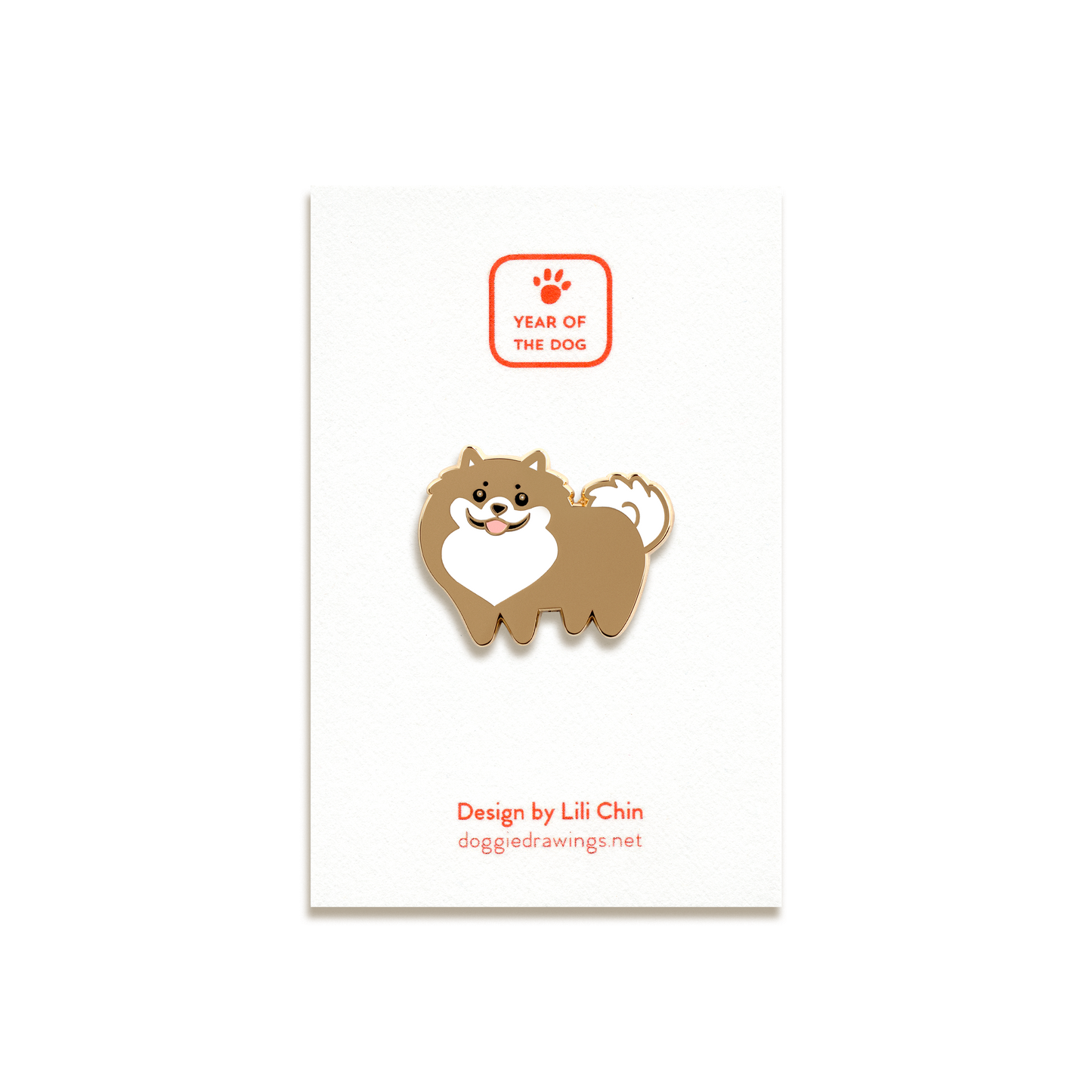 Pomeranian Enamel Pin by Doggie Drawings