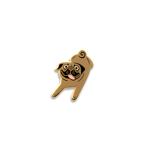 Pug Enamel Pin by Doggie Drawings