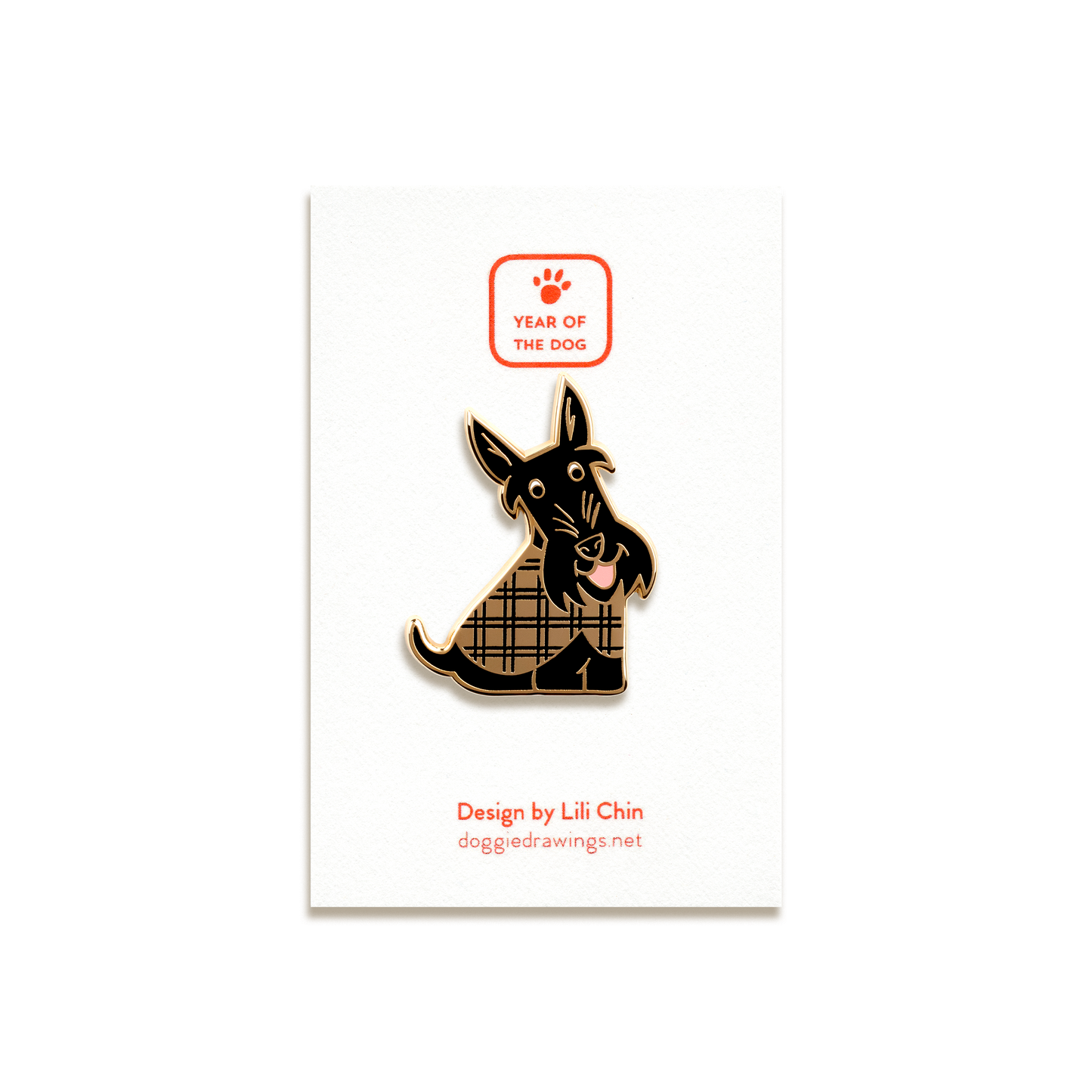 Scottish Terrier Enamel Pin by Doggie Drawings