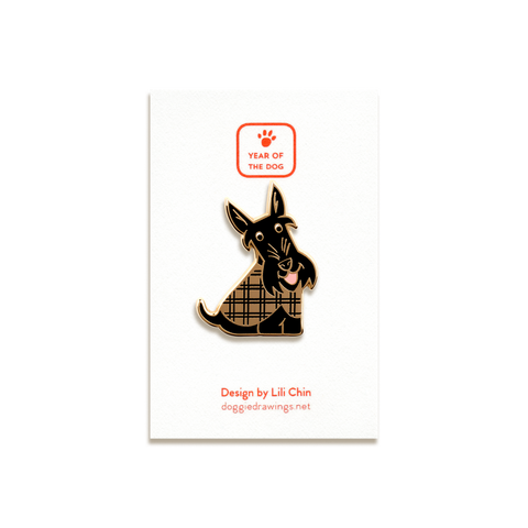 Scottish Terrier Enamel Pin by Doggie Drawings
