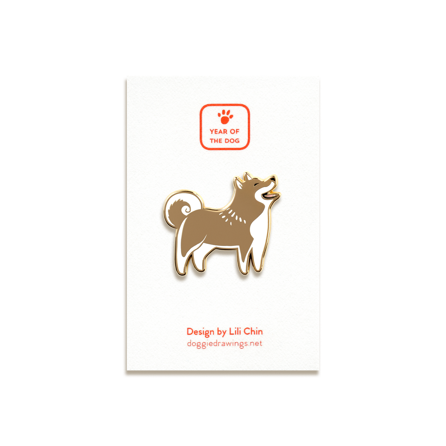 Spitz Enamel Pin by Doggie Drawings