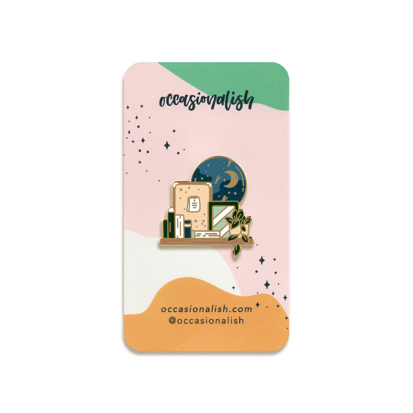 Goodnight Bookshelf Enamel Pin by Occasionalish