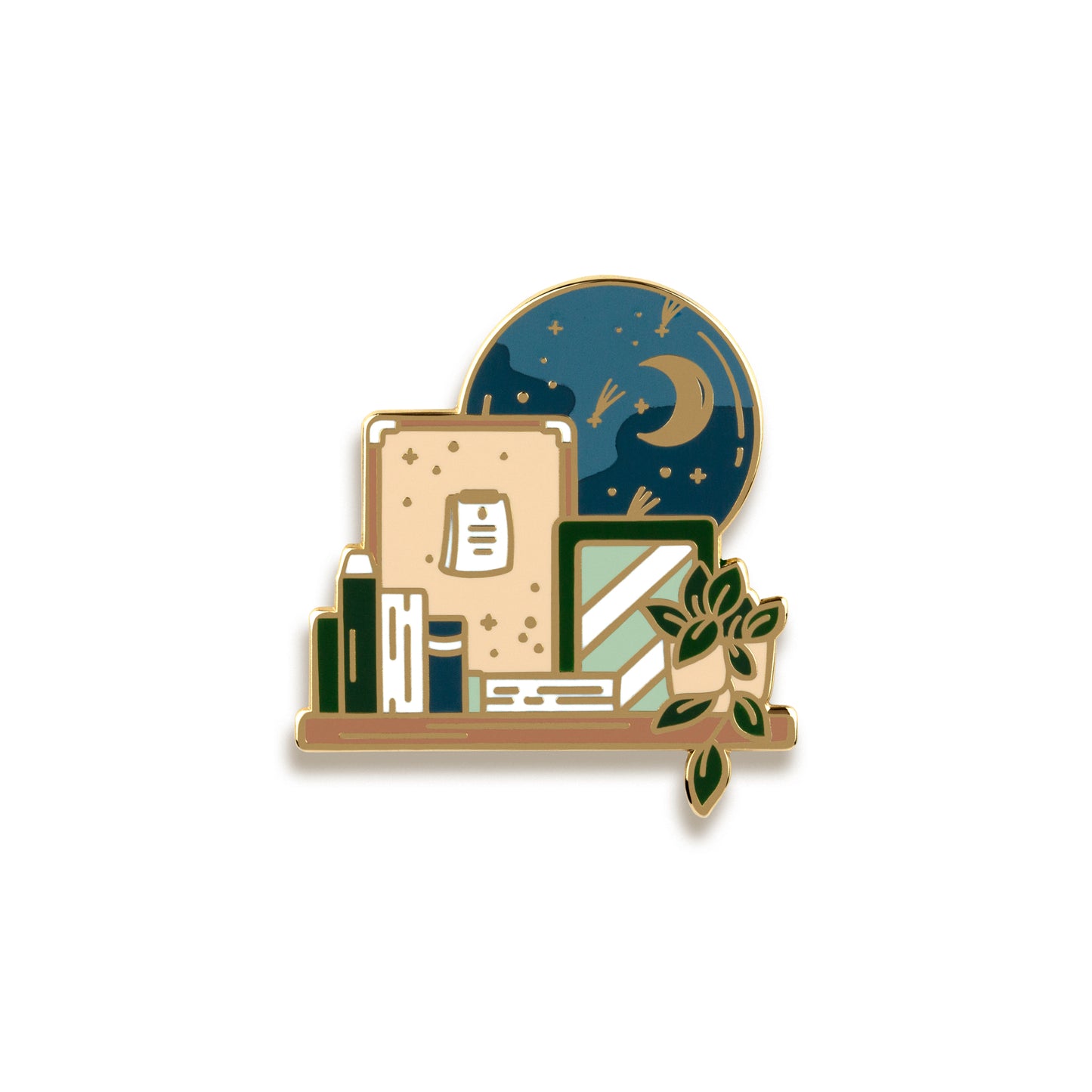 Goodnight Bookshelf Enamel Pin by Occasionalish