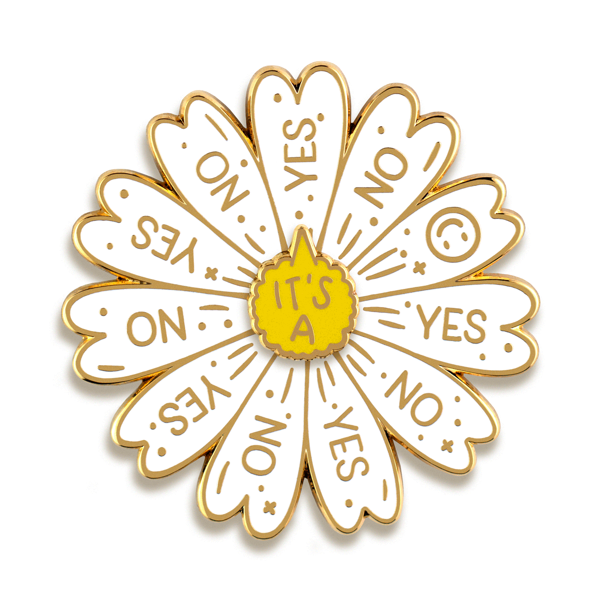 Spinning Daisy Enamel Pin by Occasionalish