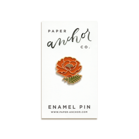 Isabelle Poppy Enamel Pin by Paper Anchor Co.