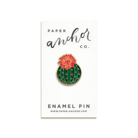 Julia Blooming Cactus Enamel Pin by Paper Anchor Co.