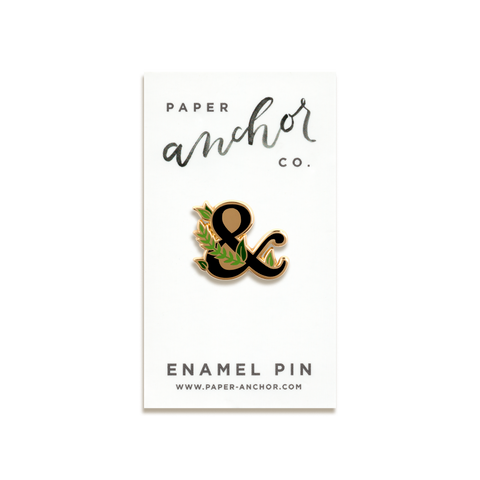 Leafy Ampersand Enamel Pin by Paper Anchor Co.
