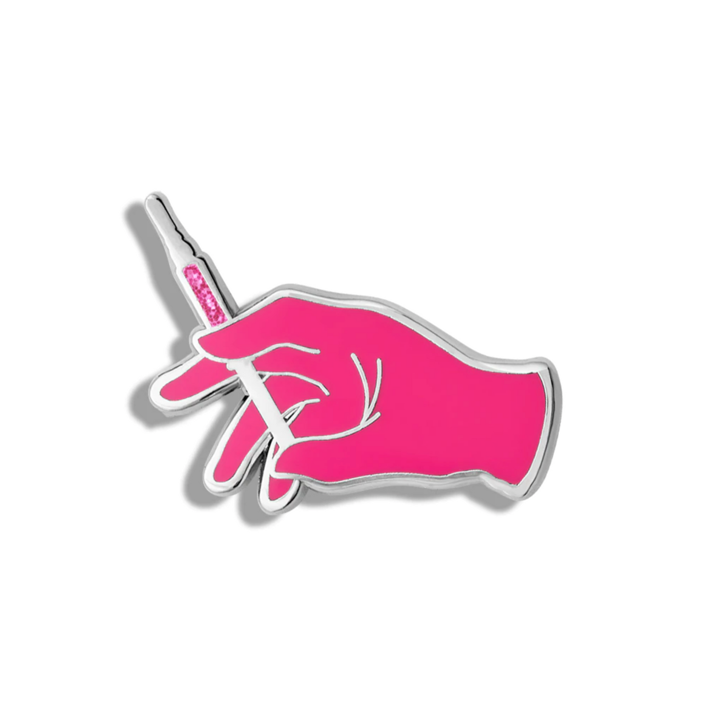 Glitter Syringe Enamel Pin by V Coterie