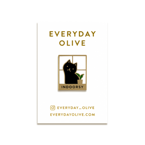 Indoorsy Enamel Pin by Everyday Olive