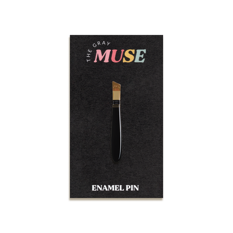 Paint Brush Enamel Pin by The Gray Muse · Angle