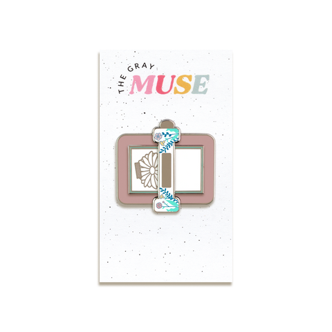 Die-Cutting Machine Enamel Pin by The Gray Muse
