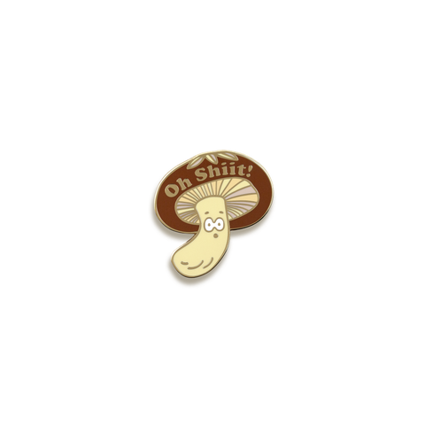 Oh Shiit-ake Mushroom Enamel Pin by ILOOTPAPERIE