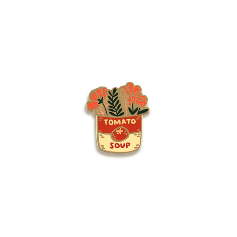 Tomato Soup Bouquet Enamel Pin by Justine Gilbuena