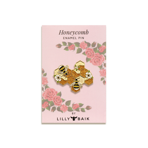 Honeycomb Enamel Pin by Lilly Baik