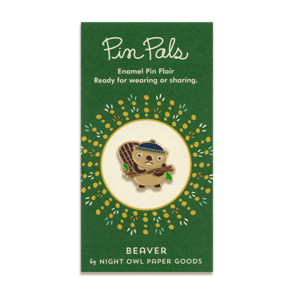 Beaver Enamel Pin by Night Owl Paper Goods