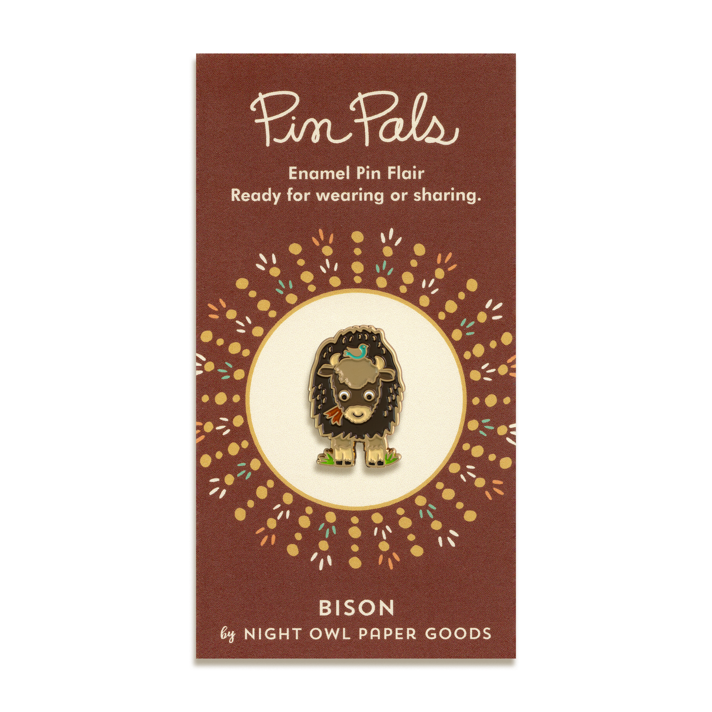 Bison Enamel Pin by Night Owl Paper Goods