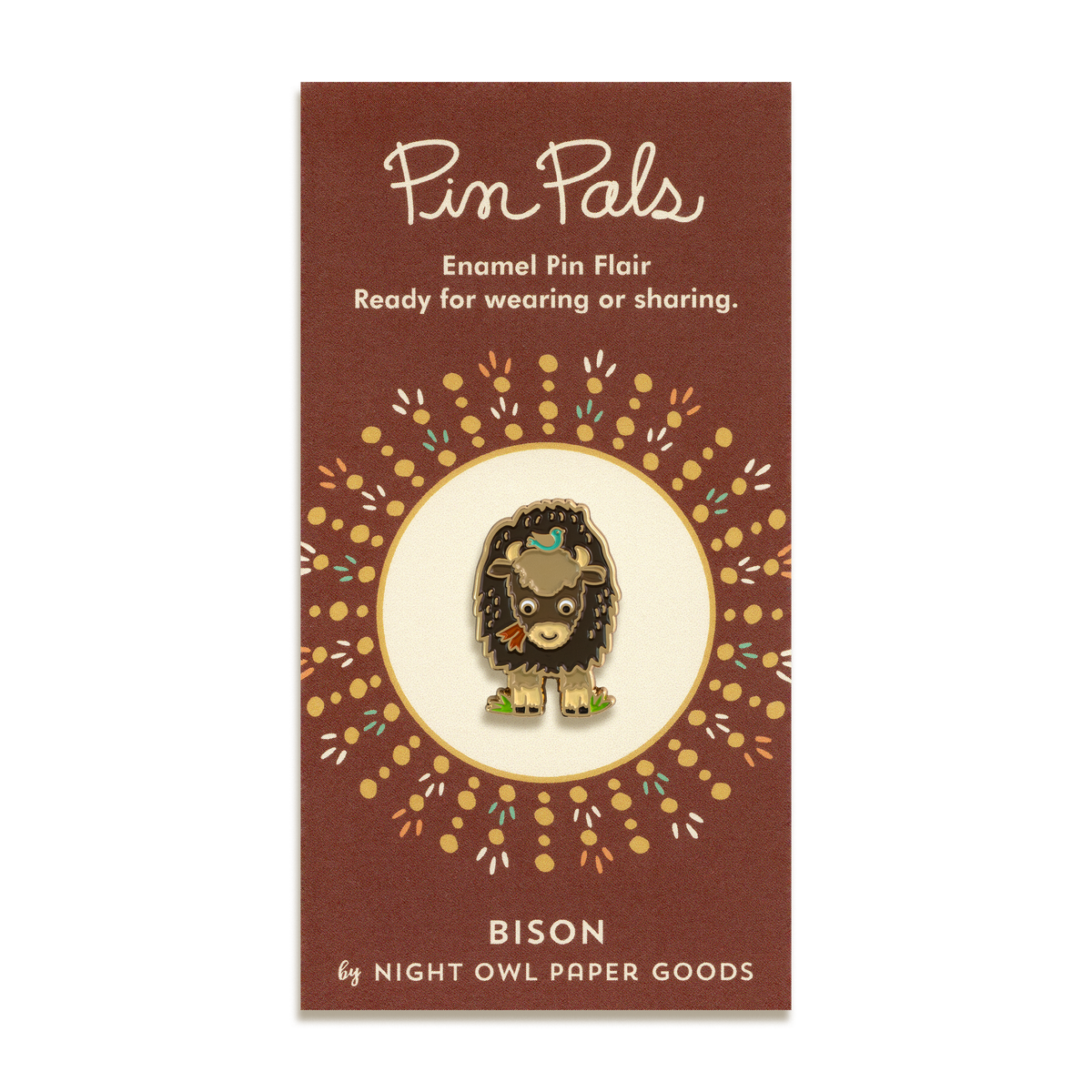 Bison Enamel Pin by Night Owl Paper Goods