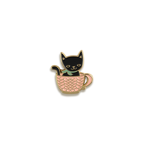 Coffee Kitty Enamel Pin by Night Owl Paper Goods