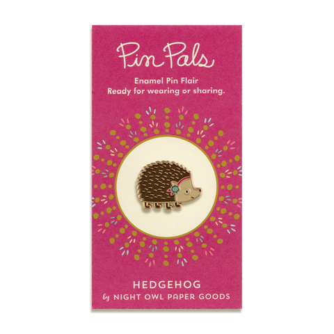 Hedgehog Enamel Pin by Night Owl Paper Goods