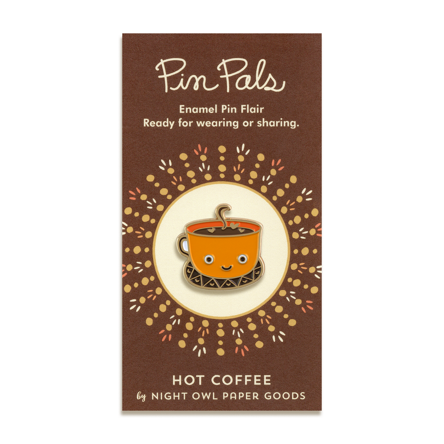 Hot Coffee Enamel Pin by Night Owl Paper Goods