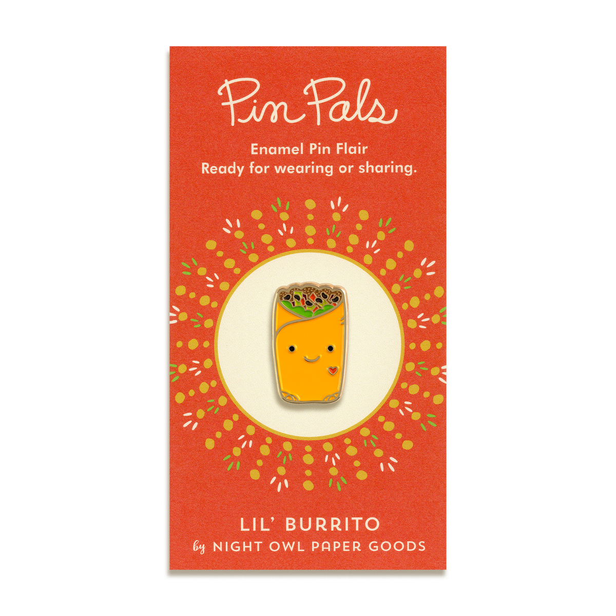 Lil' Burrito Enamel Pin by Night Owl Paper Goods