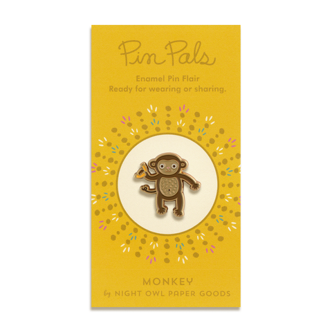 Monkey Enamel Pin by Night Owl Paper Goods