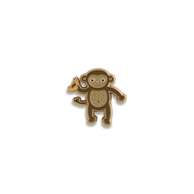 Monkey Enamel Pin by Night Owl Paper Goods