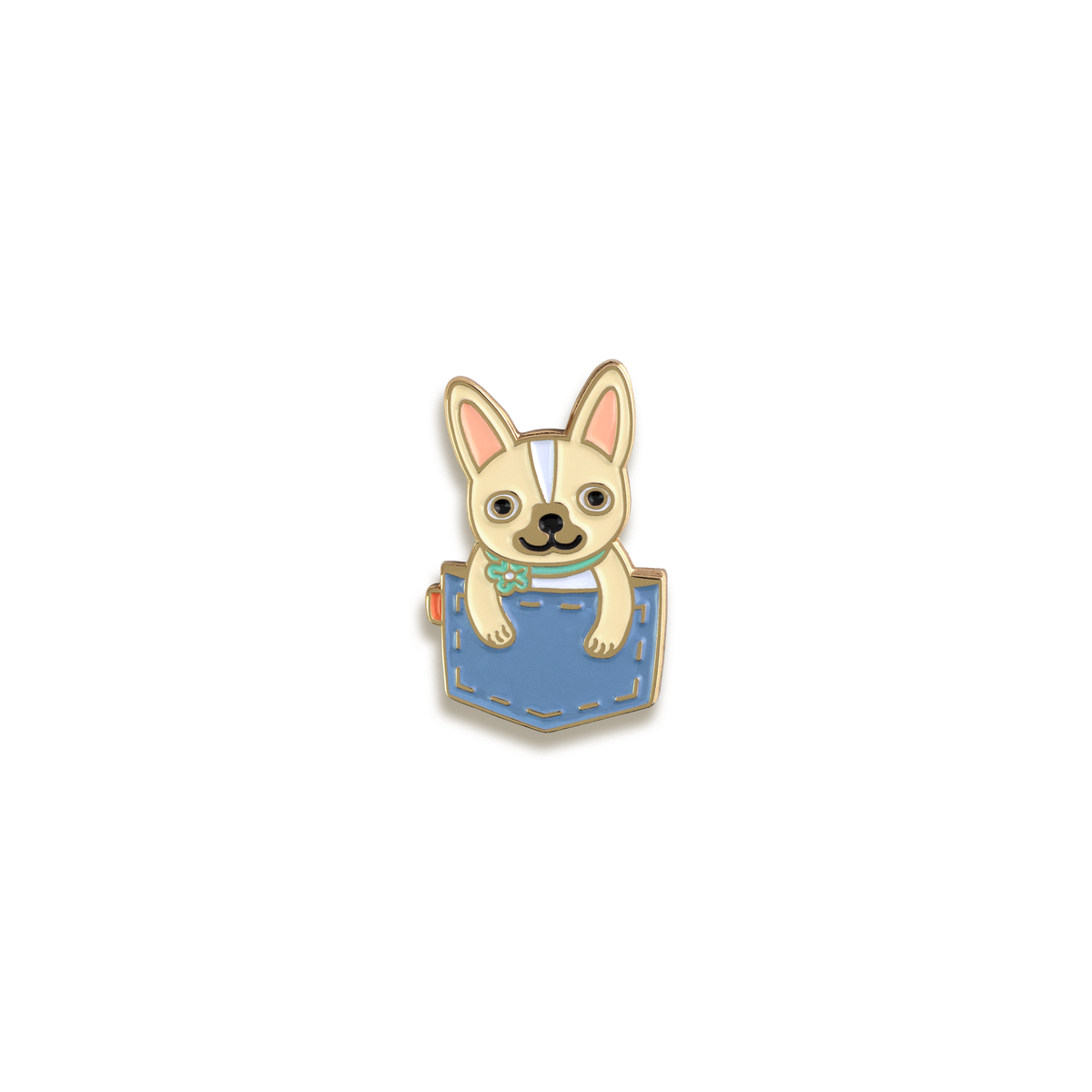 Pocket Frenchie Enamel Pin by Night Owl Paper Goods