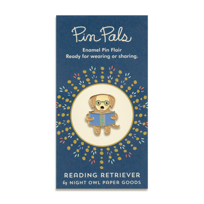 Reading Retriever Enamel Pin by Night Owl Paper Goods