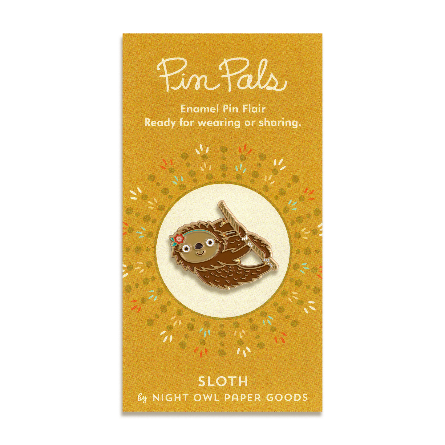 Sloth Enamel Pin by Night Owl Paper Goods